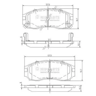 Гальмівні колодки, дискове гальмо (набір) NIPPARTS J3605030