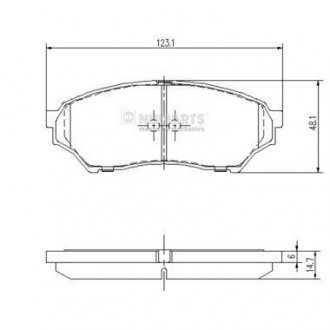 Гальмівні колодки, дискове гальмо (набір) NIPPARTS J3605040