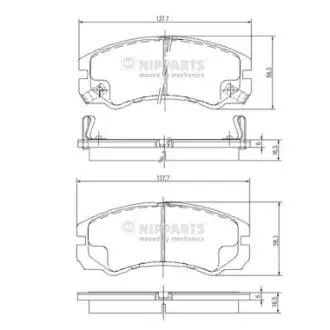 Гальмівні колодки, дискове гальмо (набір) NIPPARTS J3609009