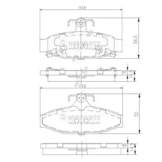 Гальмівні колодки, дискове гальмо (набір) NIPPARTS J3610400