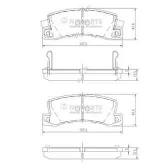 Гальмівні колодки, дискове гальмо (набір) NIPPARTS J3612013