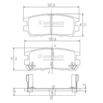 Тормозные колодки NIPPARTS J3615005