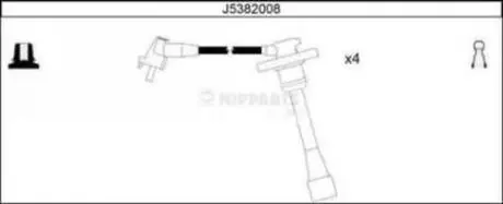Комплект кабелів запалювання NIPPARTS J5382008