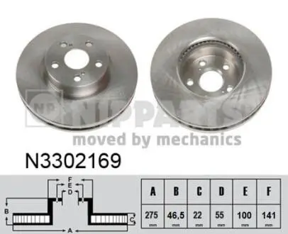 Тормозной диск NIPPARTS N3302169