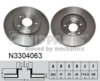 Гальмівний диск NIPPARTS N3304063