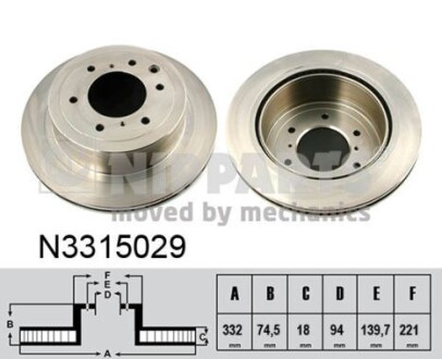 Тормозной диск NIPPARTS N3315029