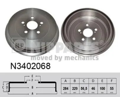 Гальмiвнi барабани NIPPARTS N3402068