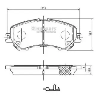 Гальмівні колодки NIPPARTS N3601111