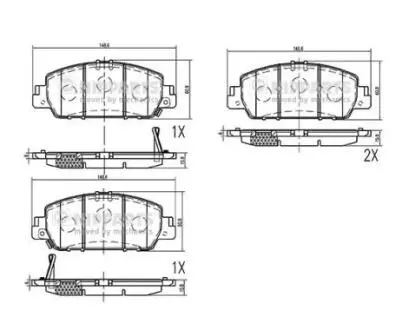 Колодки гальмівні (передні) Honda Accord IX/X 12-/HR-V 15- (Akebono) NIPPARTS N3604074
