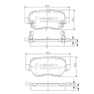 Гальмівні колодки, дискове гальмо (набір) NIPPARTS N3610310