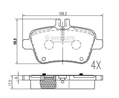 Тормозные колодки дисковые NIPPARTS N3611063