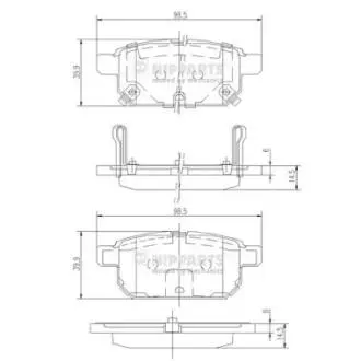 Гальмівні колодки, дискове гальмо (набір) NIPPARTS N3618002
