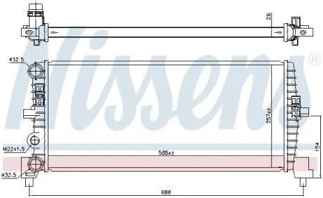 Радіатор двигуна VW UP! 1.0 05.16- NISSENS 606239