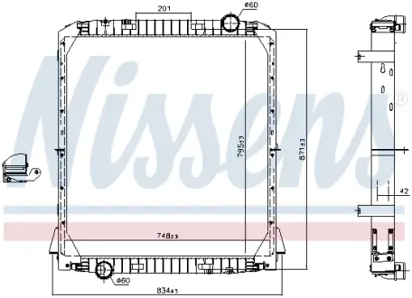 Радіатор двигуна (з рамою) IVECO EUROTRAKKER F2BE0681A-F2BE0681F 09.99-11.04 NISSENS 606285