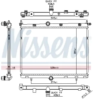 Радіатор двигуна OPEL CORSA F, CORSA F/HATCHBACK, MOKKA, PEUGEOT 2008 II, 208 II 1.2-Electric 06.19- NISSENS 606859