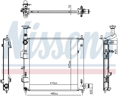 Радіатор двигуна KIA PICANTO III 1.0 03.17- NISSENS 607198