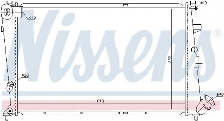 Радиатор, охлаждение двигателя NISSENS 61387