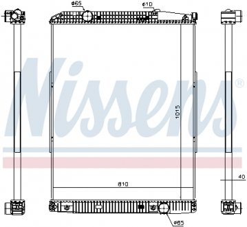 Радиатор системы охлаждения, MERCEDES ACTROS NISSENS 627910