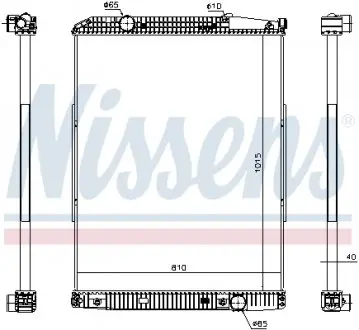 Радиатор системы охлаждения, MERCEDES ACTROS NISSENS 627910