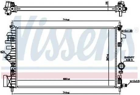 Радіатор двигуна OPEL INSIGNIA A, INSIGNIA A COUNTRY 2.0D 07.08-03.17 NISSENS 630773