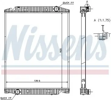 Радіатор, охолодження двигуна NISSENS 63331A