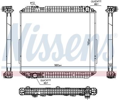 Радіатор двигуна (без рами) EURO 6 MERCEDES ACTROS MP4 / MP5, ANTOS, AROCS 471.943-OM936.916 07.11- NISSENS 671780