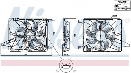 Вентилятор радиатора (с корпусом) NISSENS 850017 (фото 1)