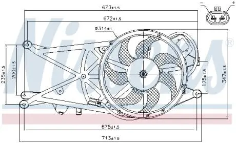 Вентилятор, конденсатор кондиционера NISSENS 85205