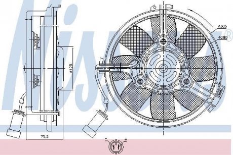 Вентилятор, охолодження двигуна NISSENS 85546 (фото 1)