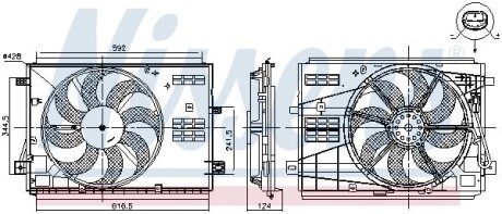 Вентилятор радиатора (с корпусом) NISSENS 85973