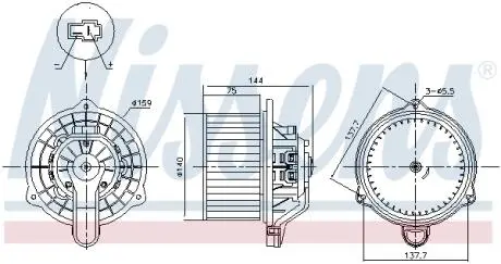 Вентилятор салону HYUNDAI BAYON, I20 ACTIVE, I20 II, I20 III 1.0-1.4D 11.14- NISSENS 87568