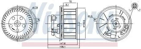 Вентилятор салону 24V pasuje do: FORD CARGO II 06.03- NISSENS 87643