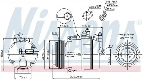 Компрессор кондиционера NISSENS 89022