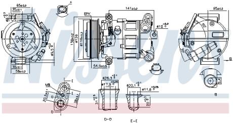 Компресор кондиціонера ALFA ROMEO STELVIO 2.0 12.16- NISSENS 890801