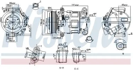 Компресор кондиціонера ALFA ROMEO STELVIO 2.0 12.16- NISSENS 890801