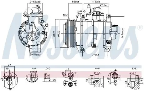 Компресор кондиціонера HONDA ACCORD VIII 2.4 07.08- NISSENS 891044
