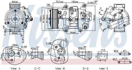 Компресор кондиціонера TOYOTA AURIS, AVENSIS, COROLLA, MATRIX, VERSO 1.33-2.0 11.06-10.18 NISSENS 891069