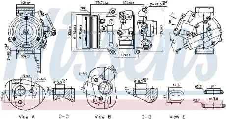 Компресор кондиціонера TOYOTA AURIS, AVENSIS, COROLLA, MATRIX, VERSO 1.33-2.0 11.06-10.18 NISSENS 891069