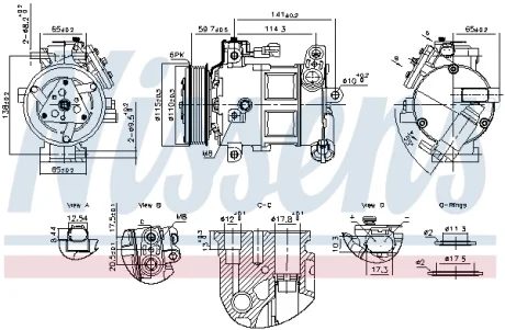 Компресор кондиціонера JEEP COMPASS 1.6D/2.0D 12.16- NISSENS 891186