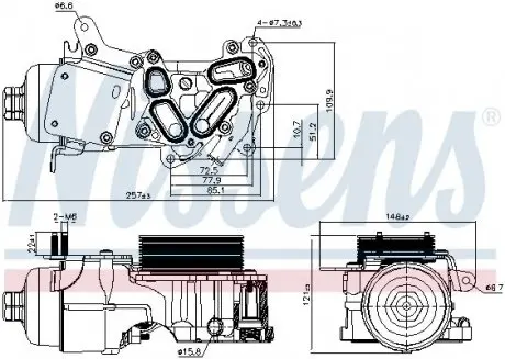 Радиатор масляный с корпусом масляного фильтра NISSENS 91124