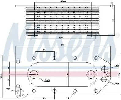Масляний радіатор (138x92x301мм) VOLVO FE II D7E240-G9K320 05.12- NISSENS 91257