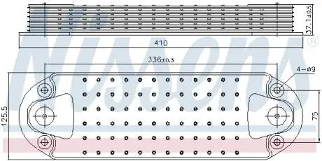 Масляний радіатор (126x37x410мм) RVI KERAX, PREMIUM 2, VOLVO B11, B9, FM, FM II, FMX, FMX II D11A-330-G9A300 01.02- NISSENS 91308