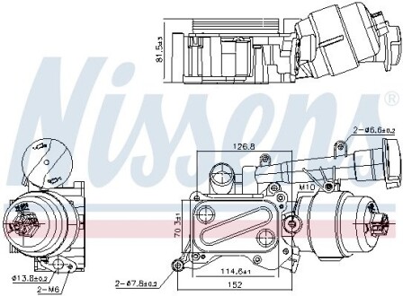 Радіатор масляний Fiat Doblo 1.3JTD 04- (теплообмінник) NISSENS 91346 (фото 1)