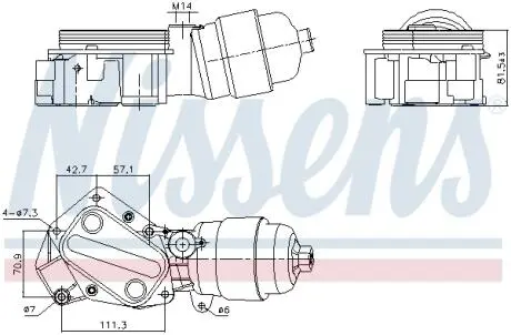 Радиатор масляный Fiat Panda/Punto 0.9 09- (теплообменник) NISSENS 91357