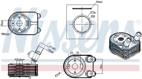 Масляний радіатор FORD FIESTA VII, FOCUS IV, KUGA III, PUMA 1.5 04.18- NISSENS 91584