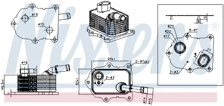 Масляний радіатор ALFA ROMEO TONALE, FIAT 500X, TIPO, JEEP COMPASS, RENEGADE 1.0-1.5H 06.18- NISSENS 91586