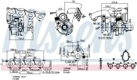 TURBOSPRКЇARKA AUDI A1/SEAT ALHAMBRA IBIZA V/SKODA FABIA II/VW BEETLE EOS GOLF PLUS GOLF V VI JETTA III IV POLO SCIROCCO SHARAN TIGUAN 1,4TSI 05- NISSENS 93130