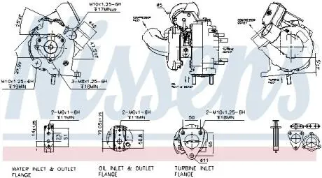 Турбокомпресор (Новий, з набором прокладок) TOYOTA AVENSIS, COROLLA, COROLLA VERSO 2.0D 01.02-03.09 NISSENS 93241
