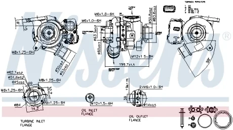 Турбокомпресор (Новий, з набором прокладок) JAGUAR XF I, XF SPORTBRAKE, LAND ROVER DISCOVERY SPORT, FREELANDER 2, RANGE ROVER EVOQUE 2.2D 10.06- NISSENS 93432