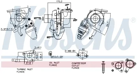 OPEL Турбіна ASTRA J 1.7 09-, MERIVA B 1.7 10- NISSENS 93629